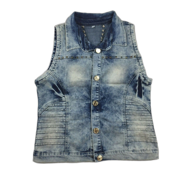 Denim Embellished Vest Women's made‎ in Colombia Size 14 Col / L USA           4 - Picture 1 of 8